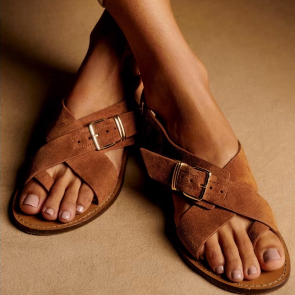 Sezane Judith Low Sandals Hazelnut size 40